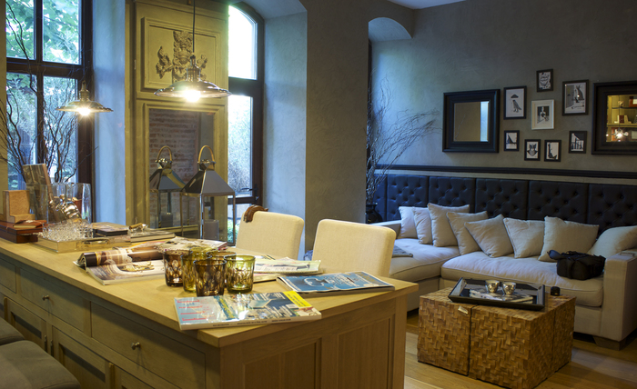 Muebles de salón con estilos combinados