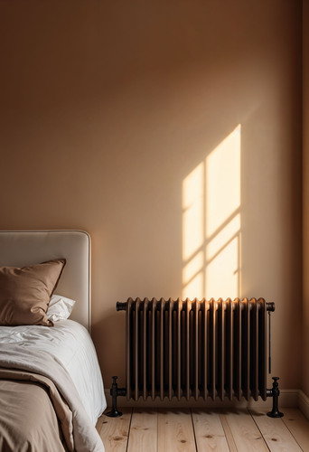 Habitación con luz solar y radiador