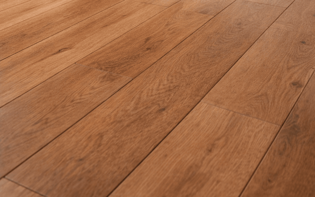 suelo laminado efecto madera en cocina moderna con acabado uniforme y alta resistencia