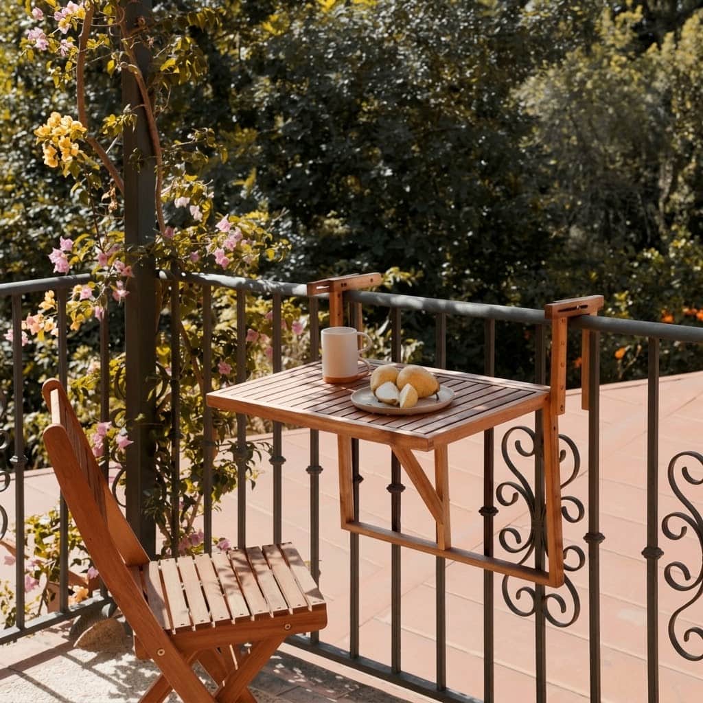 Mesa plegable para una terraza